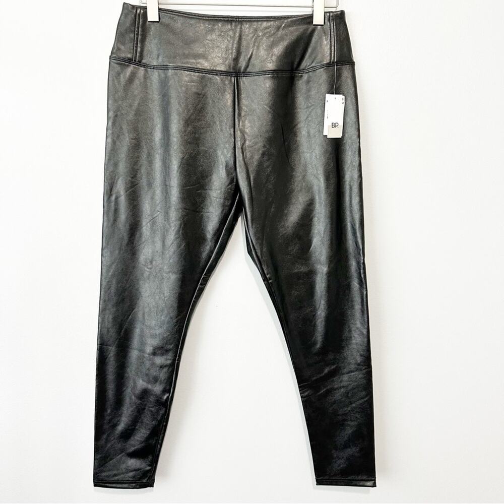 BP black faux leather pants size 2X NWT new stretch skinny XXL